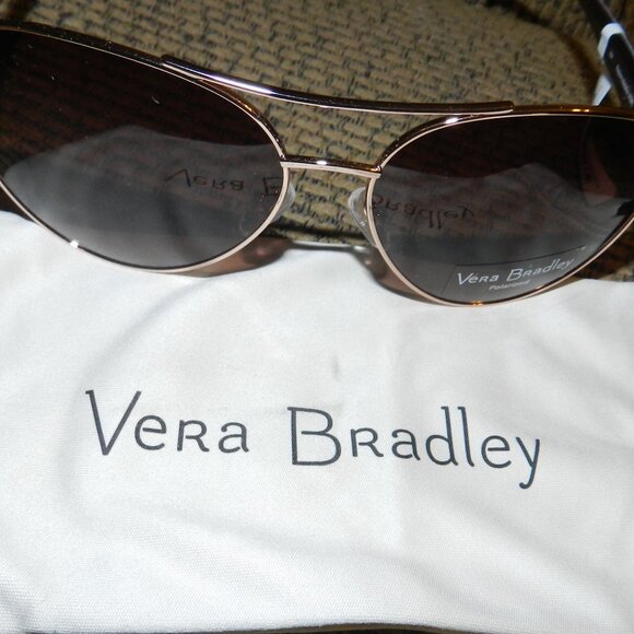 Vera Bradley Aya Polarized Aviator Sunglasses & Logo Dust bag💥🆕NWT! - Picture 4 of 15